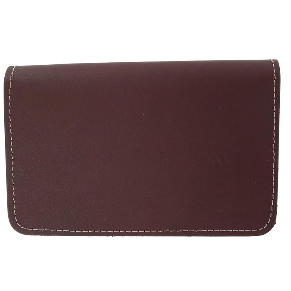 CTM Leather Top Stub Checkbook Cover Wallet